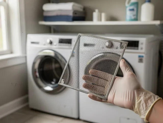 Upland Dryer Vent Cleaning specialist performing detailed lint trap cleaning service in Upland