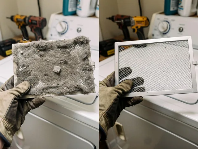 Professional lint trap cleaning by Upland Dryer Vent Cleaning in Upland